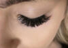 A detailed close-up of a professional lash extension Gloucester application on a client.